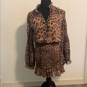 Cheetah print scrunch Karlie  dress